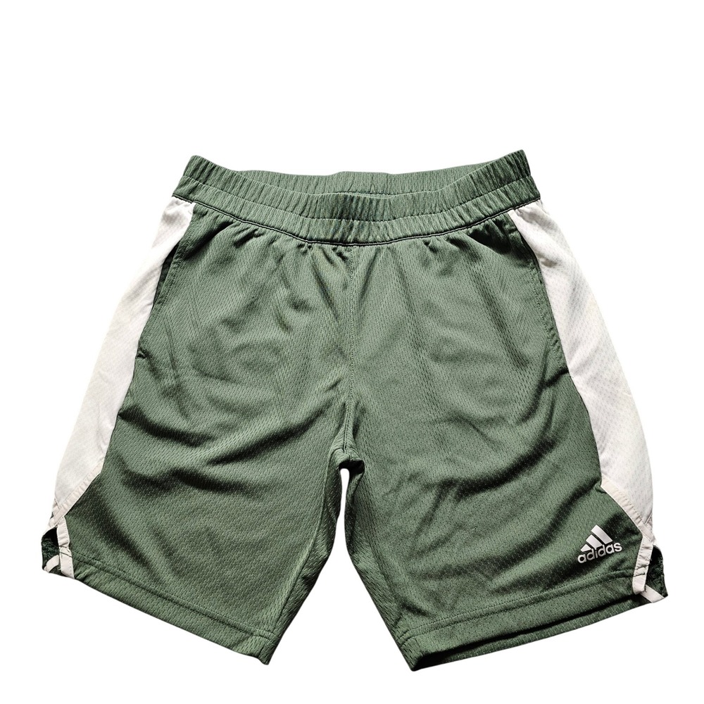 Adidas Golf Mesh Athletic Shorts Mens L Green White Sport Training Activewear